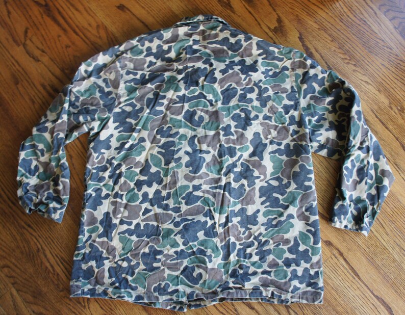 Vintage Streetwear LARGE XL 48 Chest skate surf military 1970\u2019s Camouflage Hunting Jacket Hunting Clothes SafTBack