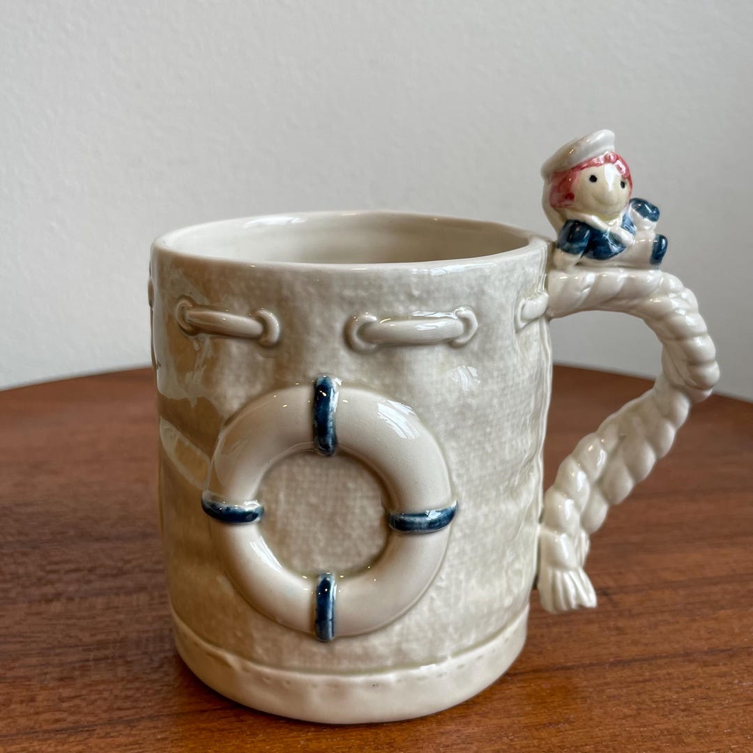 Vintage 1970’s Sailor Raggedy Andy Ceramic Tiki Mug With Rope Handle ...