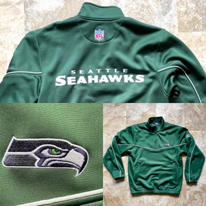 1990’s Seattle Seahawks Reebok Track Jacket in Rare Emerald Green - Size M Large (fits like Large) Vintage NFL Football 12th Man- Streetwear