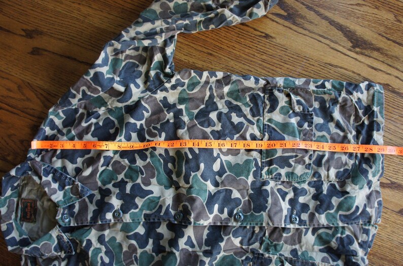 Vintage Streetwear LARGE XL 48 Chest skate surf military 1970\u2019s Camouflage Hunting Jacket Hunting Clothes SafTBack