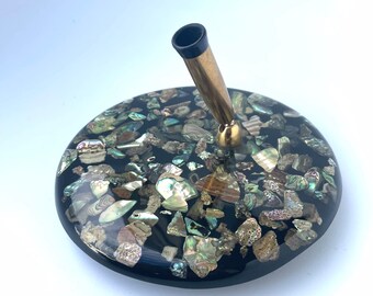 1950’s Abalone Shell pen stand, Front Desk, guest book, Beach house decor, hotel, tropical, ocean, sea, nautical, maritime, tiki