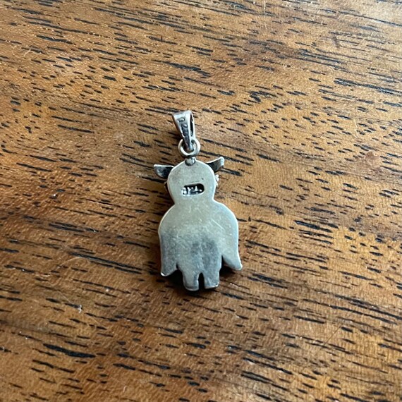 1970’s Sterling Silver OWL Necklace Charm - image 2