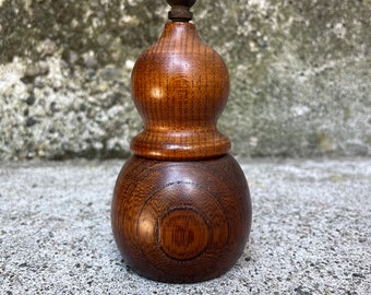 Vintage Japanese Wooden Gourd Yamanaka Shichimi Togarashi Spice Container, jar