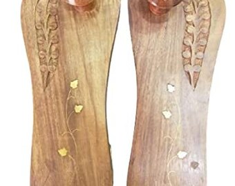 Handmade Traditional Wooden Khadau Wooden Slippers Designer - Etsy Hong Kong