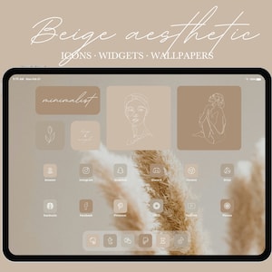iPad & Tablet Beige Aesthetic App Icons Pack | LaconicEarthlingShop