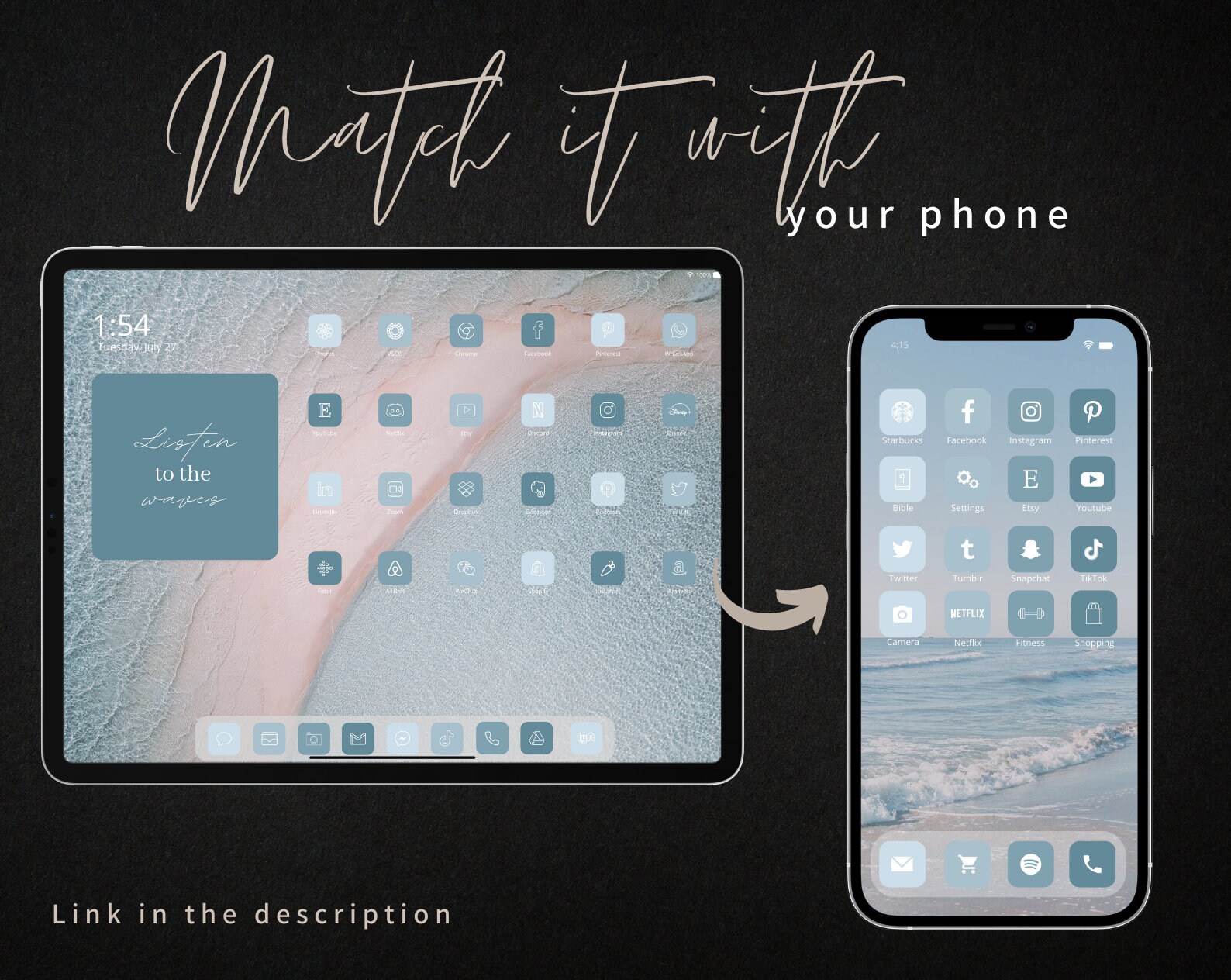 IPad iOS 14 Blue Aesthetic App Icons Pack Etsy