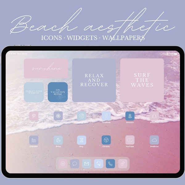 iPad & Tablet Beach Aesthetic App Icons Pack | LaconicEarthlingShop