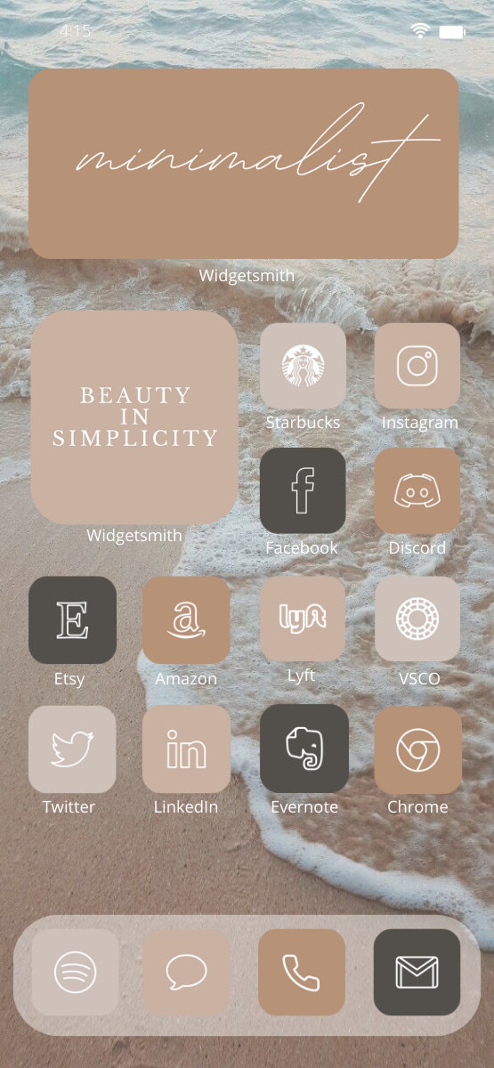Ios 14 Beige Aesthetic 1200 App Icons Pack