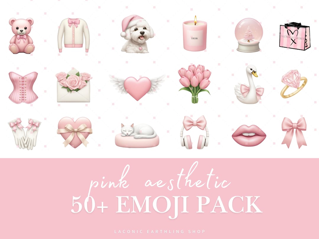 Ios 26 Pink Emoji Stickers Pack | Soft Pink Aesthetic Emojis for iPhone ...