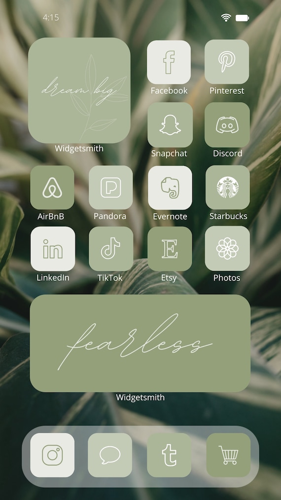 Ios 14 Sage Aesthetic 10 App Icons Pack Etsy Hong Kong