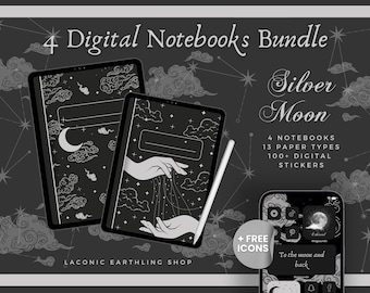 Moon Aesthetic Digital Notebooks Bundle 2 | Goodnotes & Notability iPad ...