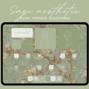 iPad & Tablet Sage Aesthetic App Icons Pack | LaconicEarthlingShop