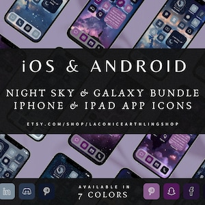 Night Sky Galaxy App Icons Bundle: iOS & Android (2000+ Icons)