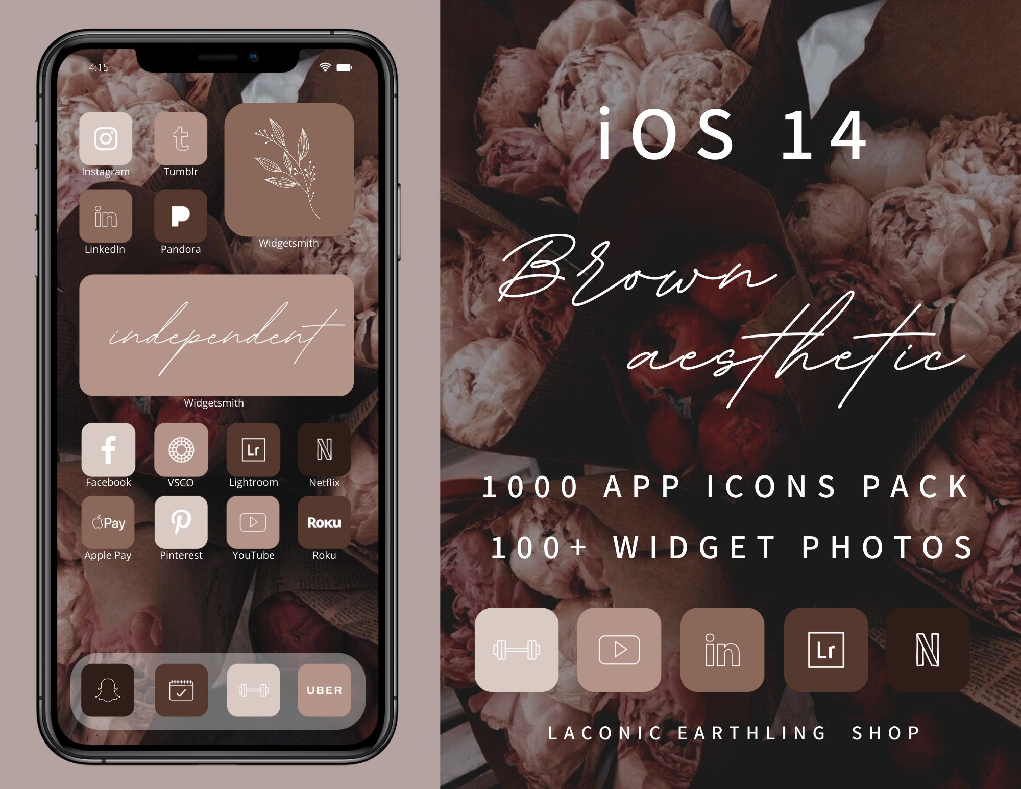 Ios 14 Brown Aesthetic 1000 App Icons Pack Etsy