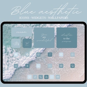 iPad & Tablet Blue Aesthetic App Icons Pack | LaconicEarthlingShop