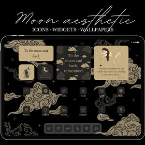 iPad & Tablet Moon Aesthetic App Icons Pack | LaconicEarthlingShop
