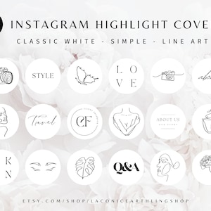 100+ White Instagram Highlight Covers | Neutral Story Instagram Highlights | Esthetician IG Highlights Pack | Classic White Aesthetic