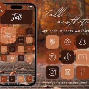 Fall Aesthetic iOS 18 and Android 600 App Icons Pack | Cozy, Autumn-Inspired Icons, Widgets, Phone Covers & More | LaconicEarthlingShop