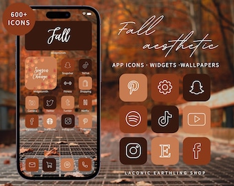 Fall Aesthetic iOS 18 and Android 600 App Icons Pack | Cozy, Autumn-Inspired Icons, Widgets, Phone Covers & More | LaconicEarthlingShop