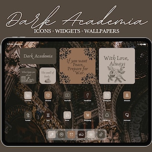 Dark Academia App Icons Pack for iPad & Tablet (Digital Download)