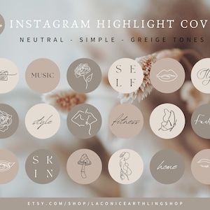 600 Greige Instagram Highlight Covers Neutral Story - Etsy