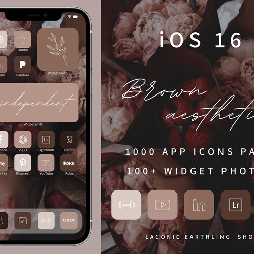 Ios 16 Brown Aesthetic 1000 App Icons Pack Etsy