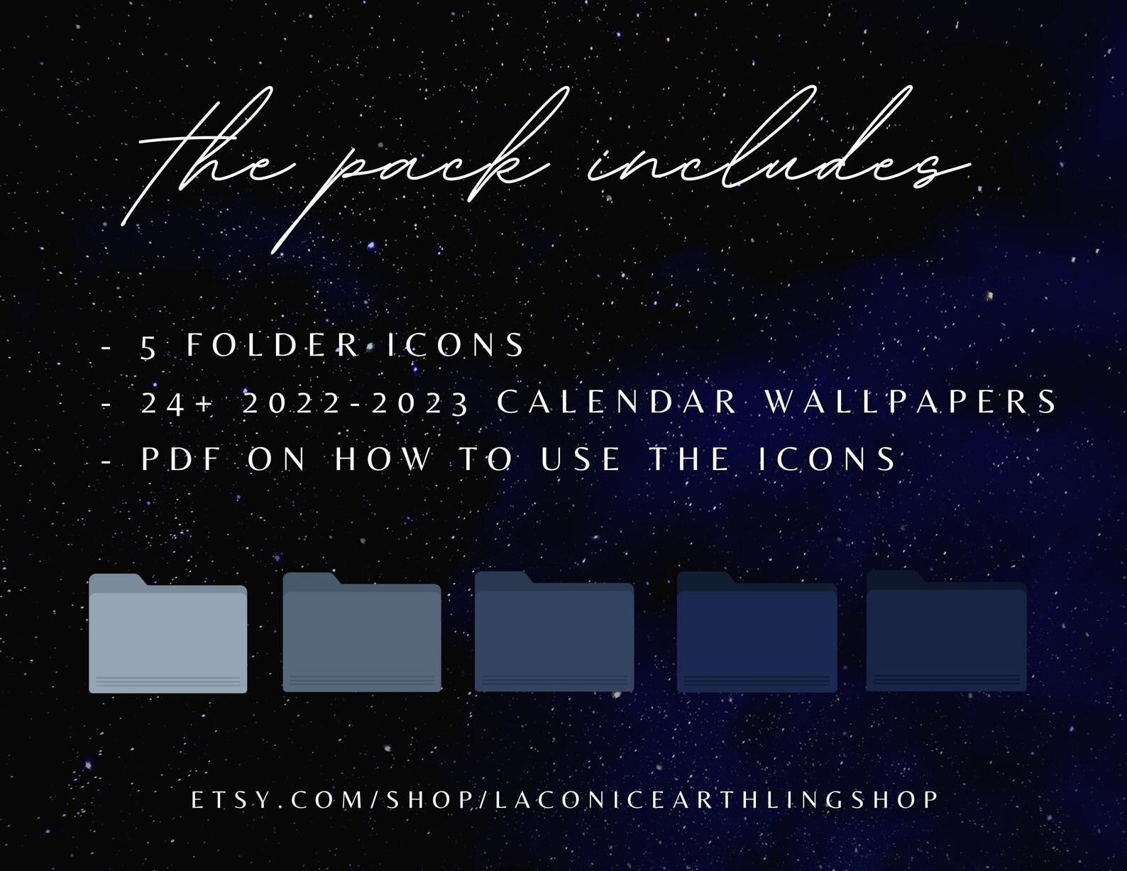 Night Sky Aesthetic 2022-2023 Desktop Folder Icons Macbook - Etsy