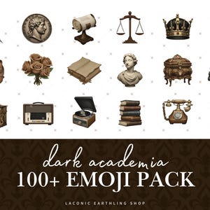 Dark Academia Emoji Stickers: iOS 18 iPhone iMessage (Digital Download)