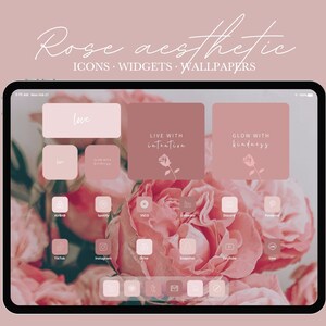 iPad & Tablet Rose Aesthetic App Icons Pack | LaconicEarthlingShop