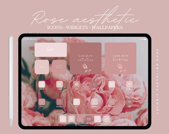 iPad & Tablet Rose Aesthetic App Icons Pack | LaconicEarthlingShop