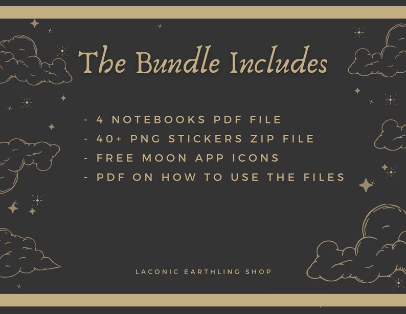 Moon Aesthetic Digital Notebook Bundle | Goodnotes, Notability (PDF) - Etsy