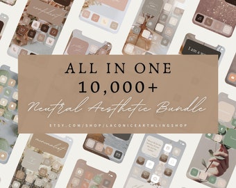 ALL-IN-ONE Neutral Aesthetic Bundle | 10,000+ App Icons Pack | For iPhone & Android