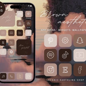 Brown Aesthetic iOS 18 and Android 1000 App Icons Pack | Warm, Earthy Brown Icons, Widgets, Phone Covers & More | LaconicEarthlingShop