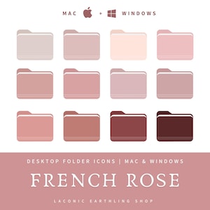 Iconos de carpetas de escritorio de French Rose: Mac y Windows (descarga digital)