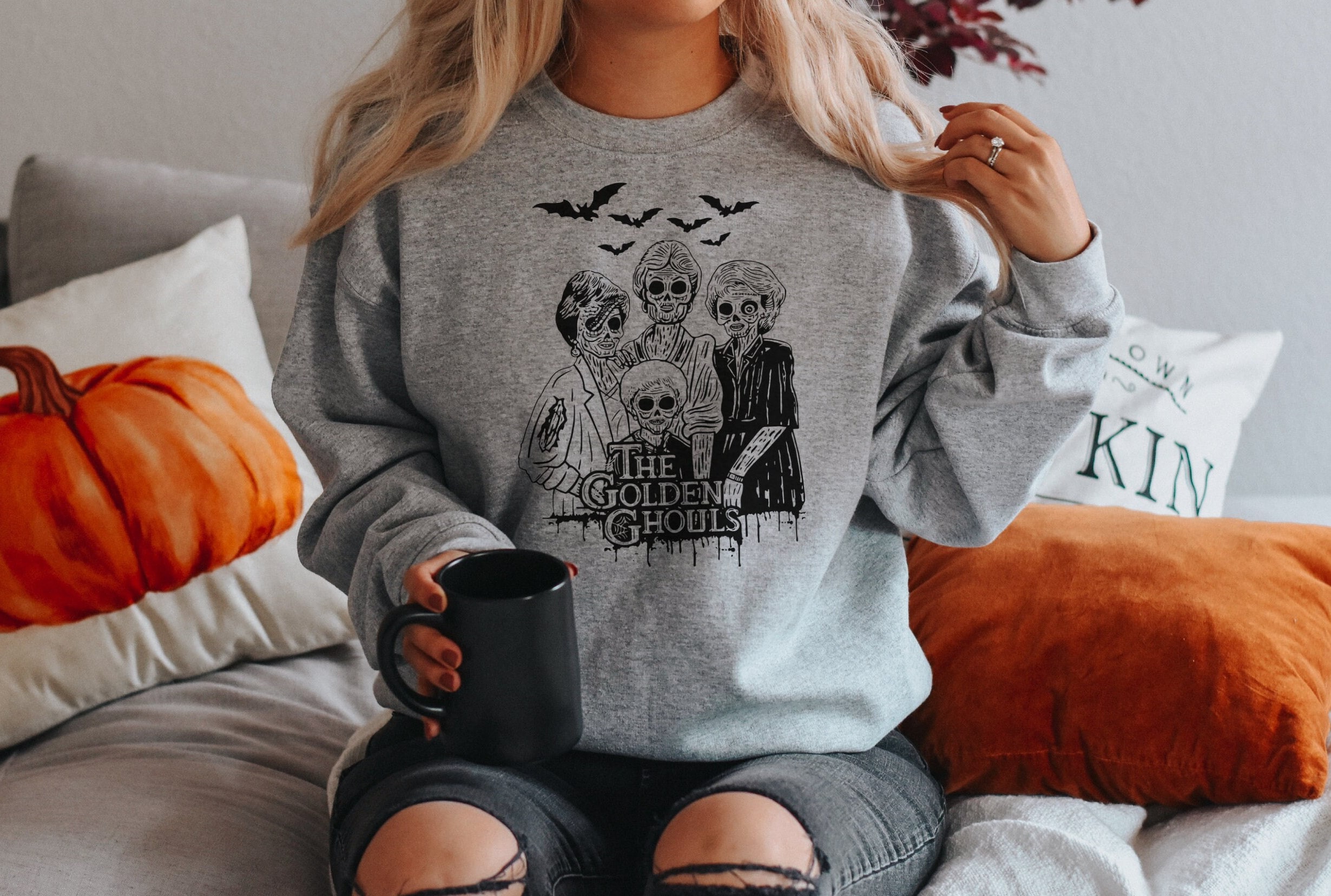 Halloween Sweatshirt Halloween Sweater Funny Halloween  Etsy