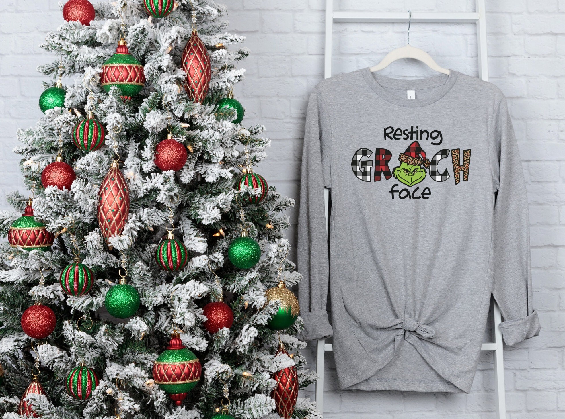 Resting Grinch Face Grinch Shirt Long 