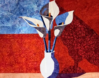 White Lilies, Foundation Paper Pieced Quilt Pattern, PDF Instant Download