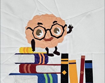 Bookish Brain, Foundation Paper Pieced Quilt Pattern, PDF Instant Download