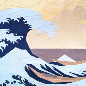 The Great Wave off Kanagawa, Foundation Paper Pieced Quilt Pattern, Quilt block, PDF Pattern, Instant Download