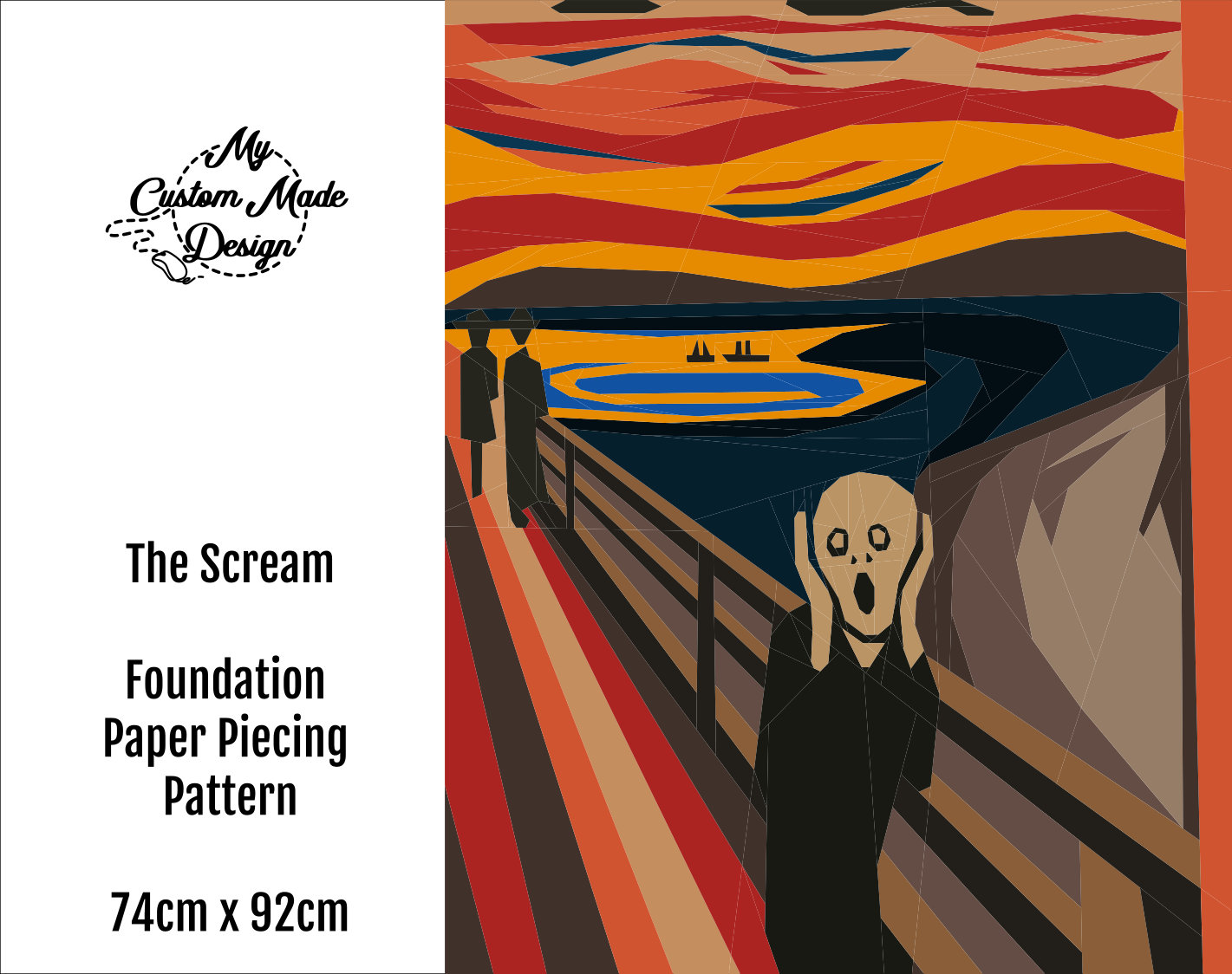 The Scream: Edvard Munch Foundation Paper Pieced Quilt - Etsy