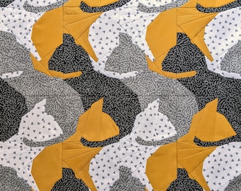 Cats Tessellation, Foundation Paper Pieced Quilt Pattern, Quilt block, PDF Pattern, Instant Download