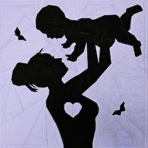 Embrace of Love (Mother & Baby Silhouette) Foundation Paper Pieced Quilt Pattern, Quilt blocks, PDF Pattern, Instant Download