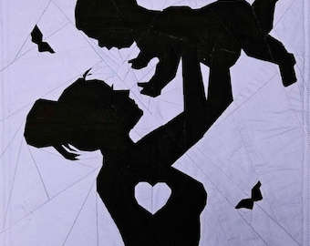 Embrace of Love (Mother & Baby Silhouette) Foundation Paper Pieced Quilt Pattern, Quilt blocks, PDF Pattern, Instant Download