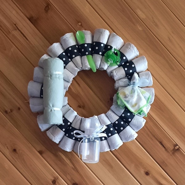 Baby Shower Or Welcome Home Diaper Wreath