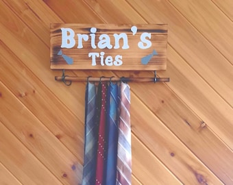 Personalized Tie Rack/Holder