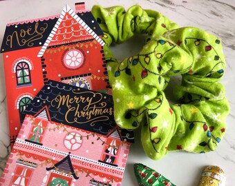 Weihnachtslichter Haar scrunchies - Geschenke für sie, Weihnachts Haarschmuck, Weihnachtsgeschenke für sie, Weihnachts scrunchies, Haarschmuck