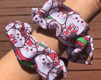 Christmas Cats Hair Scrunchies - Gifts for her, Christmas hair accessories, Christmas gifts for her, holiday scrunchies, hair accessories