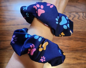 Dog Paws Hair Scrunchies - Gift for her, Birthday Gift for her, Anniversary, Mother's Day, Dog Lover, Dog Mom, Pet Gift, Hair Accessory