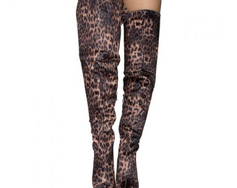 Cheetah knee-high boots Women