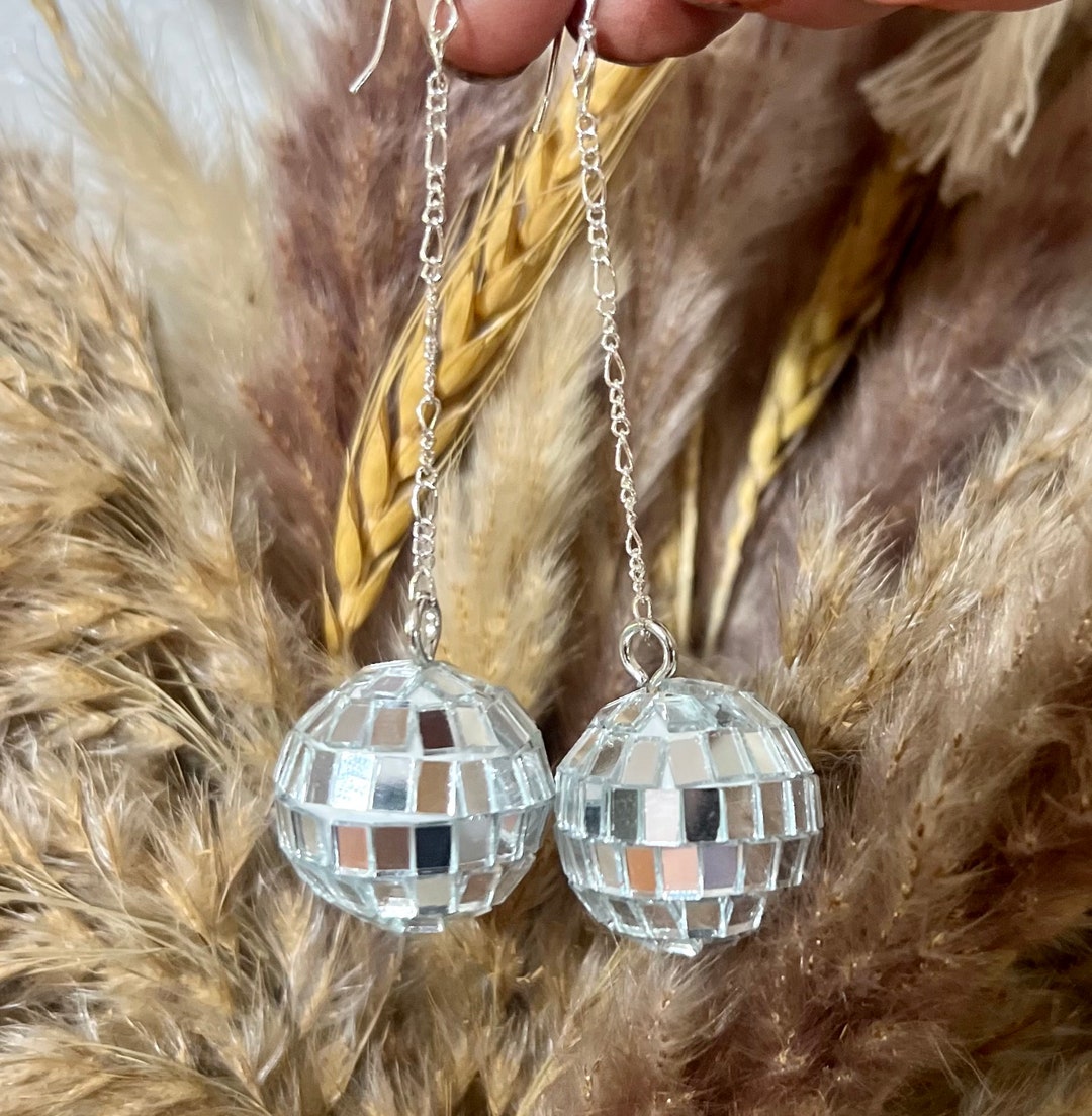 Disco Ball Earrings Etsy